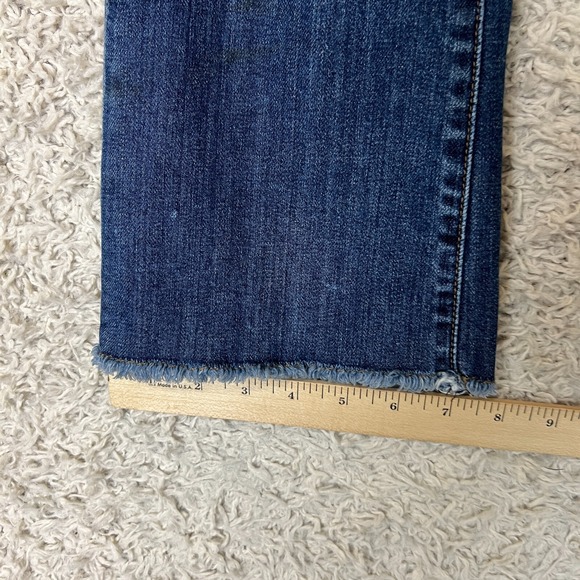 Barneys New York Jeans Womens 26 Blue Denim Raw Hem Stretch Mid Rise - Picture 3 of 10